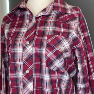 ROPER western plaid shirt with mother of pearl snaps
